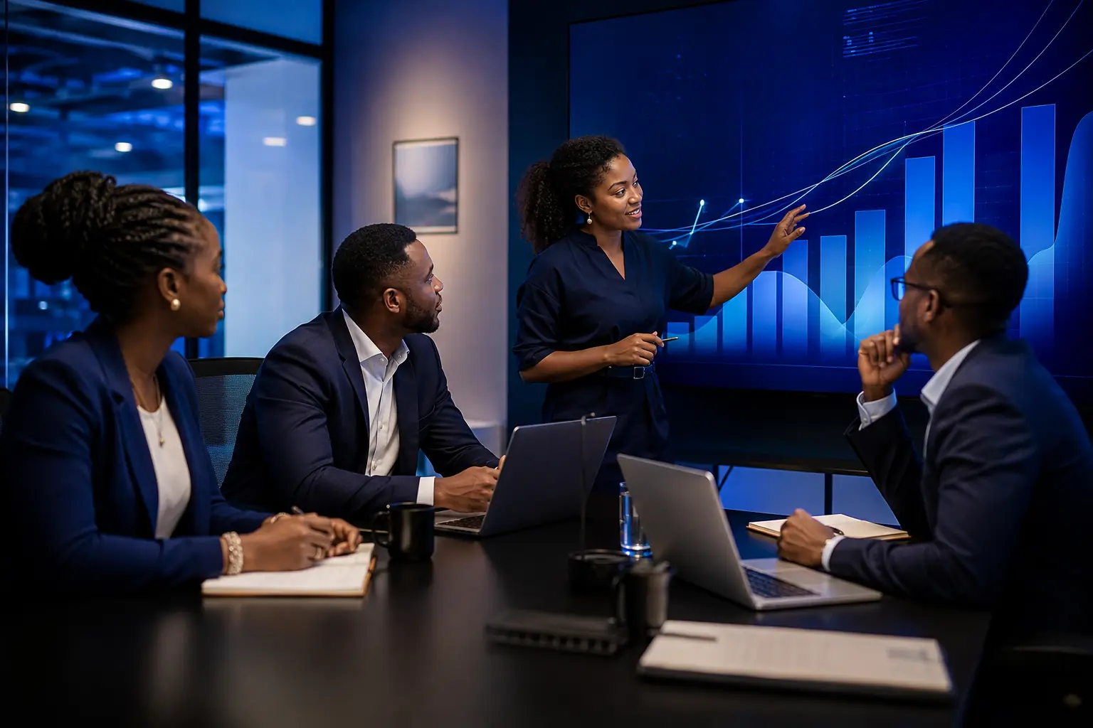 A collaborative business growth planning session